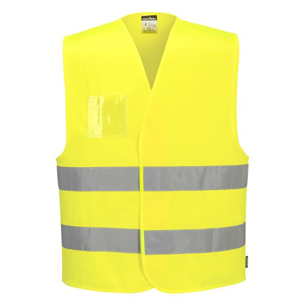 C475 Hi-Vis Two Band Dual ID Holder Vest  Thumbnail