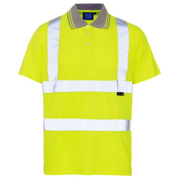 Supertouch Hi Vis Yellow Bird Eye Polo Shirt Thumbnail
