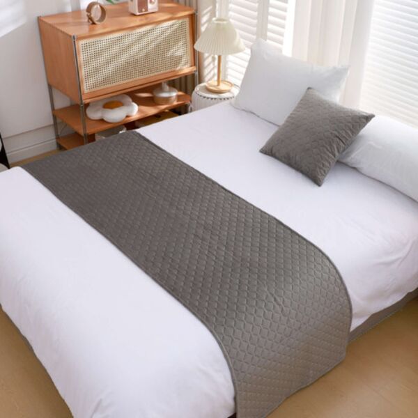 QVBR63x265 - Hotel Style Quilted Velvet Bed Runner King Size 63 x 265cm Thumbnail