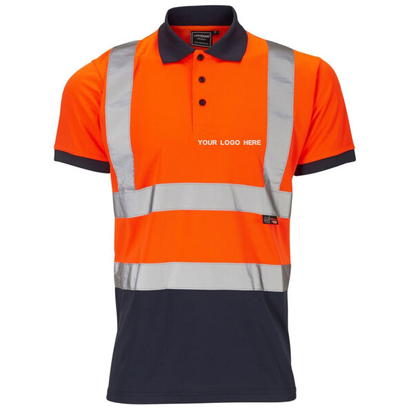 H133 Hi Vis Two Tone Orange Polo Thumbnail