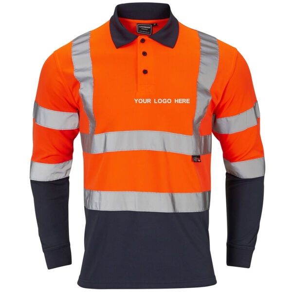 H135 Hi Vis Two Tone Long Sleeve Polo Thumbnail